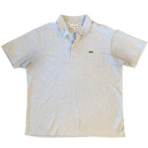 Lacoste Classic Fit L.12.12 Heathered Polo 100% Cotton Golf Gray Men's Size 6 XL